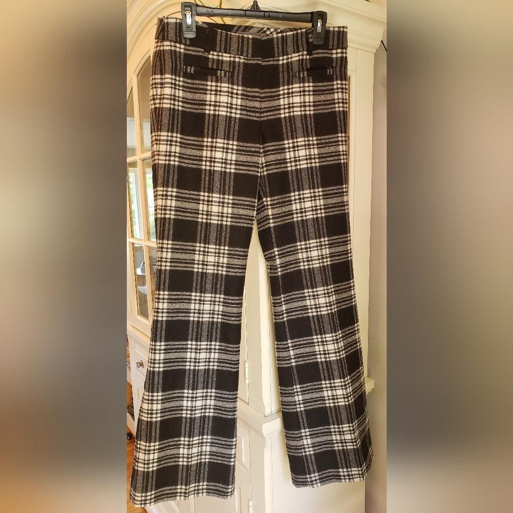 LL Bean Wool Plaid Black and White Women's Pants
